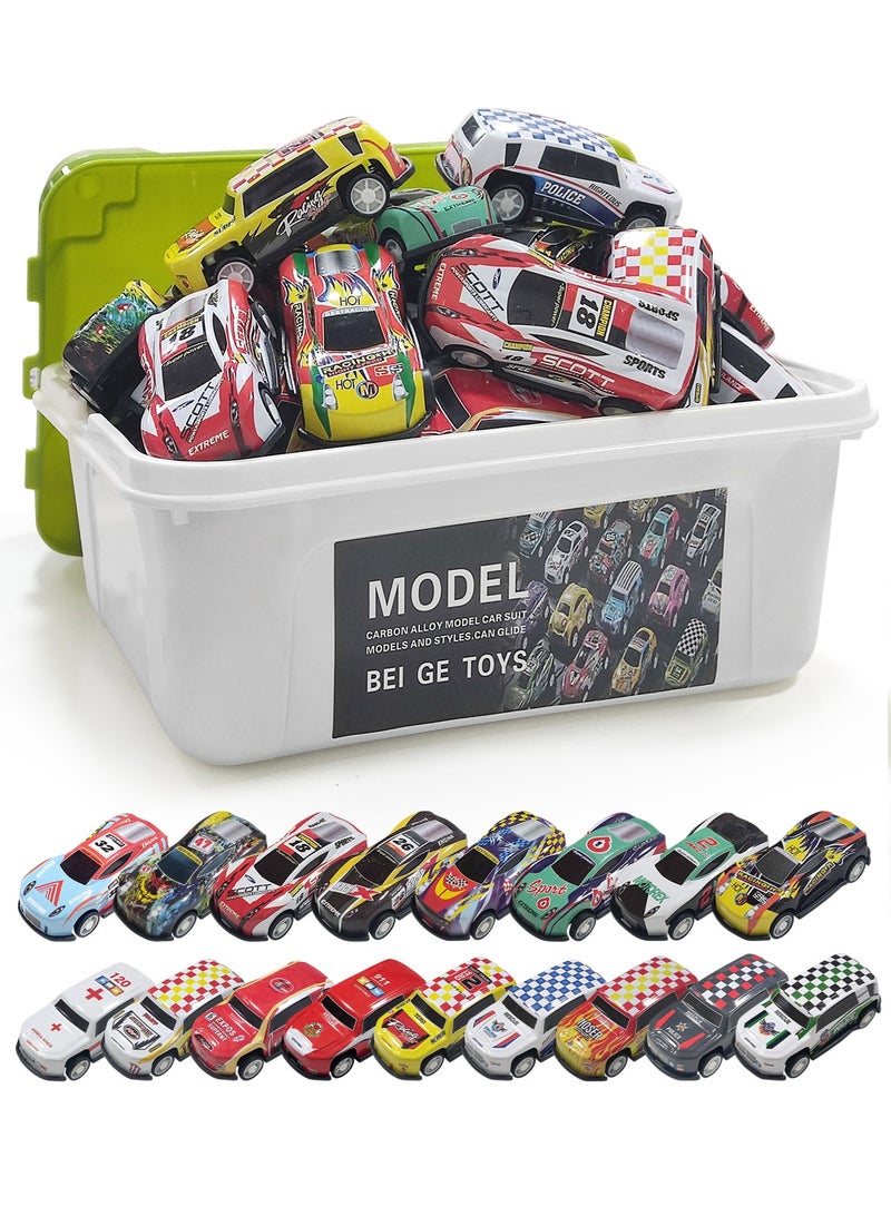 URbazaar 50 Pcs Toys Cars Party Favors Pull Back Race Cars Toy Mini Kids Toys for Boys Girls Toddlers Party Goodie Bag for 3-10 Years Old Kids Boys Girls Gift with Map and Storage Box - Image 1