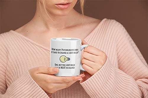 Casitika Psychology Gifts. 11 oz White Ceramic Psychologist Coffee Mug. Funny Psychiatrist or Psychologists Light Bulb Joke. - Image 4