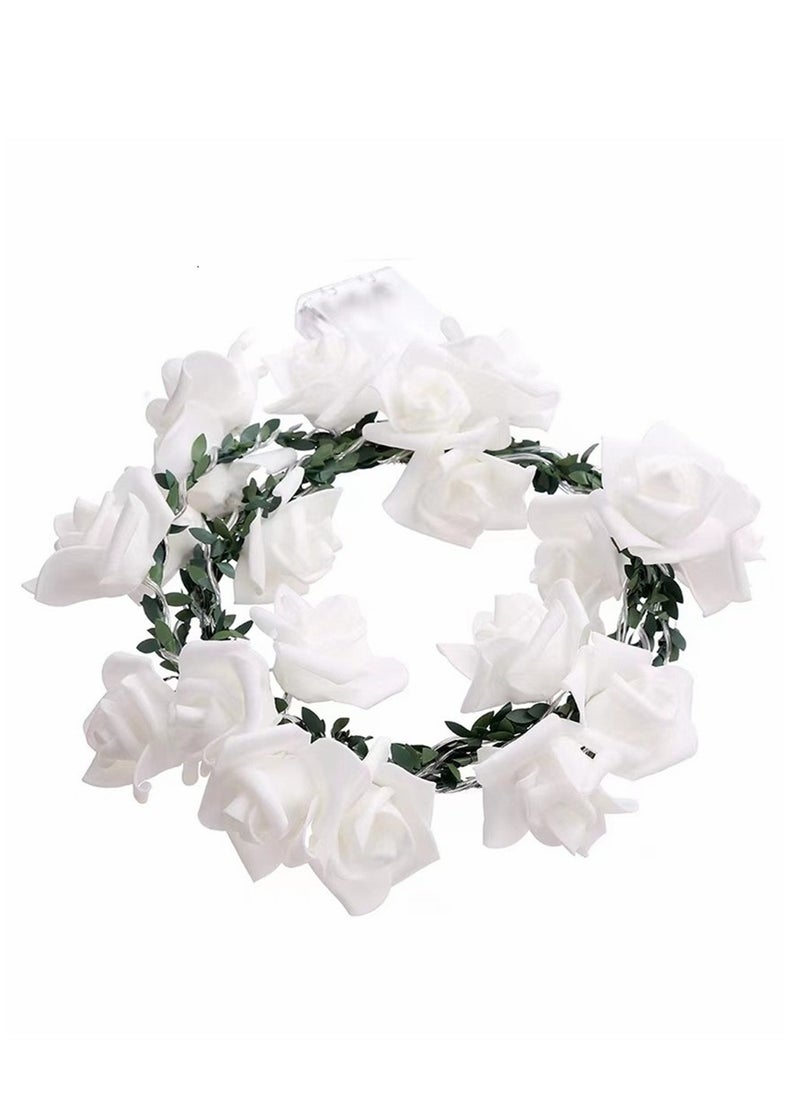 Kutis 20-Piece LED Rose String Light With Clear Cable And Battery Box White 3meter  - Image 2