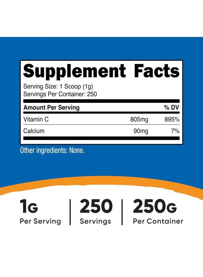 Nutricost مسحوق الكالسيوم أسكوربات 250 جرام (بدون نكهة، 250 حصة) - مركب فيتامين C والكالسيوم، غير معدل وراثيًا، نباتي - Image 2
