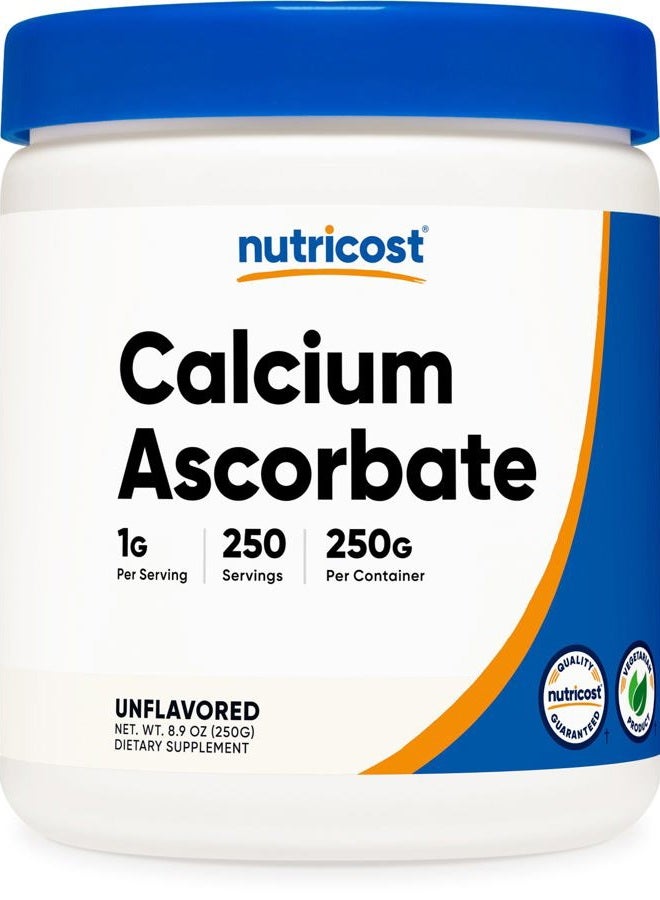 Nutricost مسحوق الكالسيوم أسكوربات 250 جرام (بدون نكهة، 250 حصة) - مركب فيتامين C والكالسيوم، غير معدل وراثيًا، نباتي - Image 1
