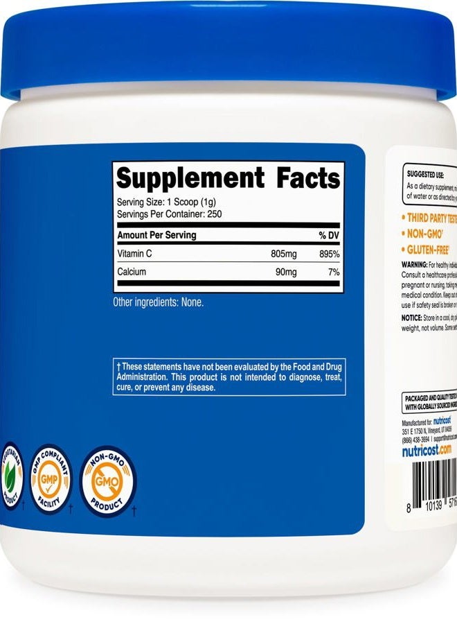 Nutricost مسحوق الكالسيوم أسكوربات 250 جرام (بدون نكهة، 250 حصة) - مركب فيتامين C والكالسيوم، غير معدل وراثيًا، نباتي - Image 5