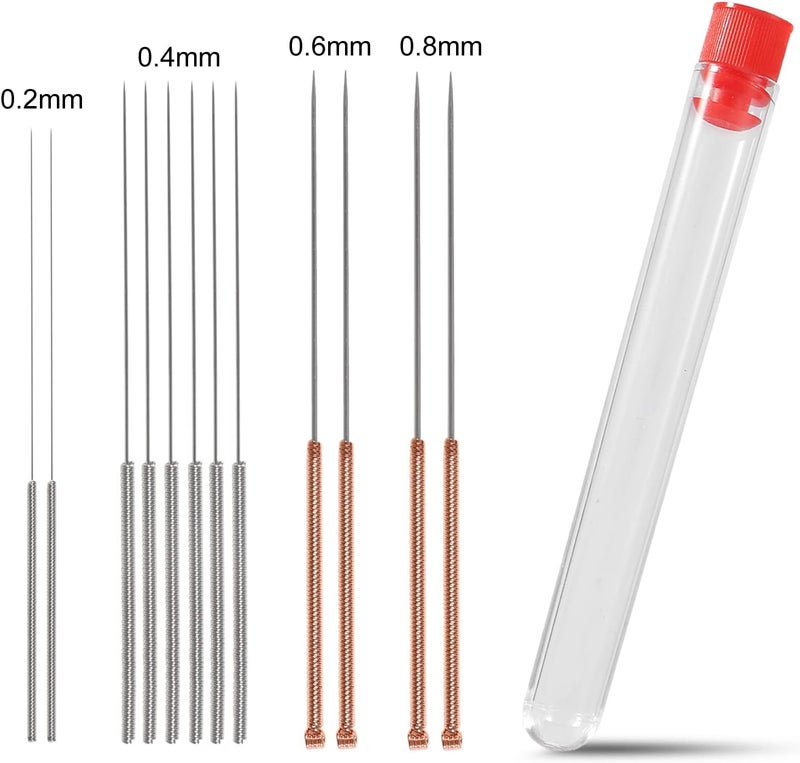 AITIAO 3D Printer Extruder Nozzle 0.2 0.4 0.6 0.8mm Hardened Steel Nozzle Extruder Print Head +Stainless Steel Cleaning Kit for 1.75mm Filament V5-V6 3D Printer Prusa I3 (12PCS) - Image 3