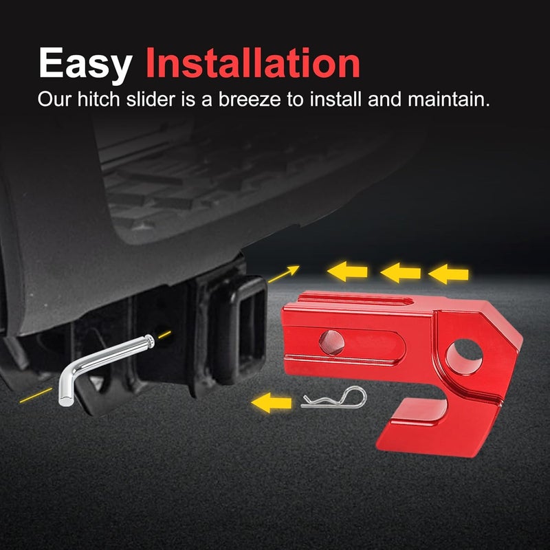 RALZAOTO 2" Towing Hitch Slider with Skid Protection - 45,000 lbs Capacity for Off-Road Trucks and SUVs (Red) - Image 5