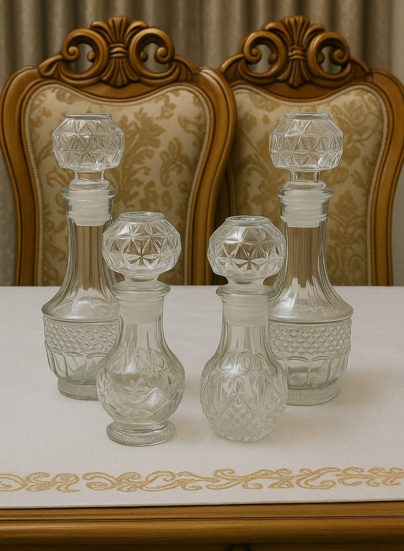 زجاجات متعدده الاستخدام مثل العطور والزيوت واشياء اخري كثيره صغيرة قابلة لإعادة التعبئة – تصميم فاخر للسفر والاستخدام اليومي –4 زجاجات