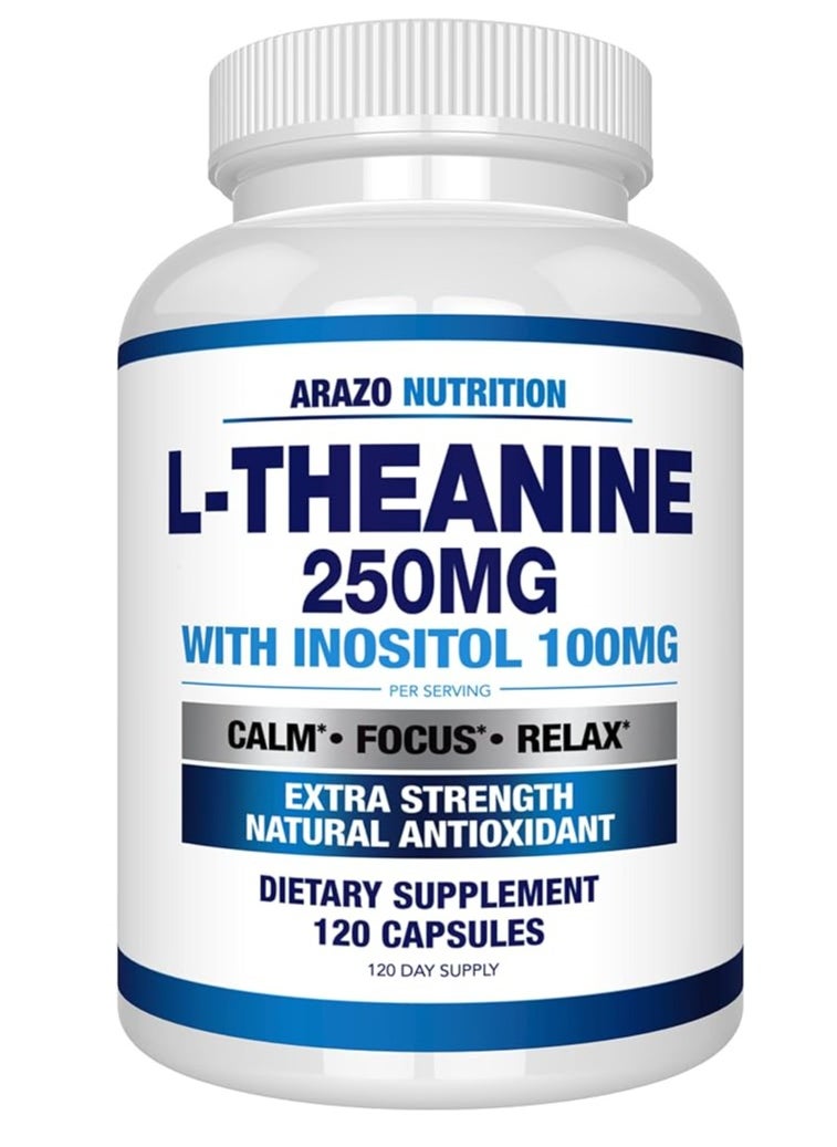 Arazo Nutrition L-Theanine 250mg 120 Capsules - pzsku/Z07AF8A73F3D103FFAEE7Z/45/_/1713963224/6933a763-b28e-44c5-9434-313a03602a6d