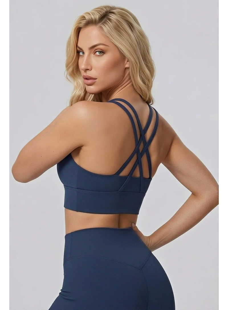 ملابس رياضية من كور Alma Cross Back Bra - Navy