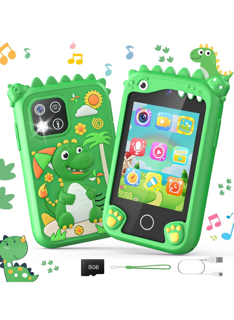 إيفرين لعبة هاتف ذكي للأطفال من الأولاد والبنات من عمر 3 إلى 8 سنوات مع كاميرا وبطاقة TF بسعة 8 جيجابايت (أخضر) - Image 1