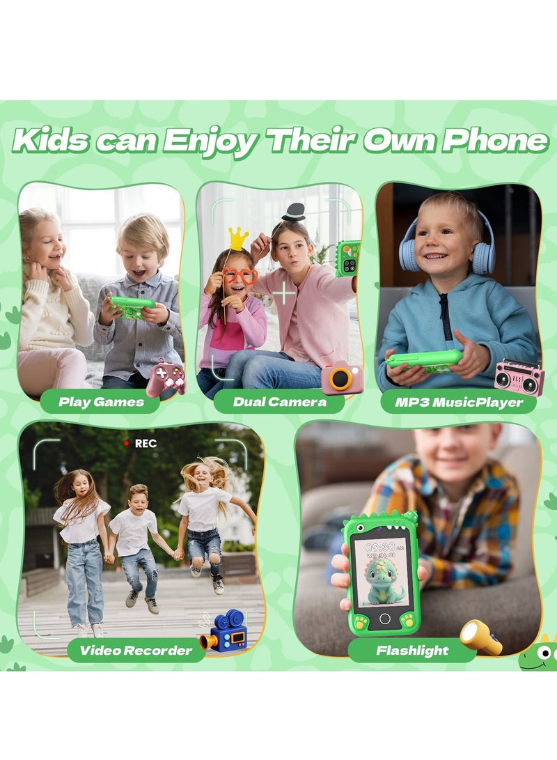 إيفرين لعبة هاتف ذكي للأطفال من الأولاد والبنات من عمر 3 إلى 8 سنوات مع كاميرا وبطاقة TF بسعة 8 جيجابايت (أخضر) - Image 4