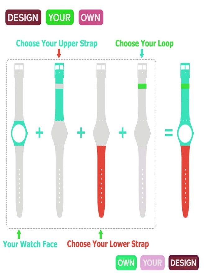 GreenOlive OliBoPo Replacement Waterproof Silicone Rubber Watch Strap Watch Band for Swatch (17mm 19mm 20mm) (19mm, Translucence) - Image 5