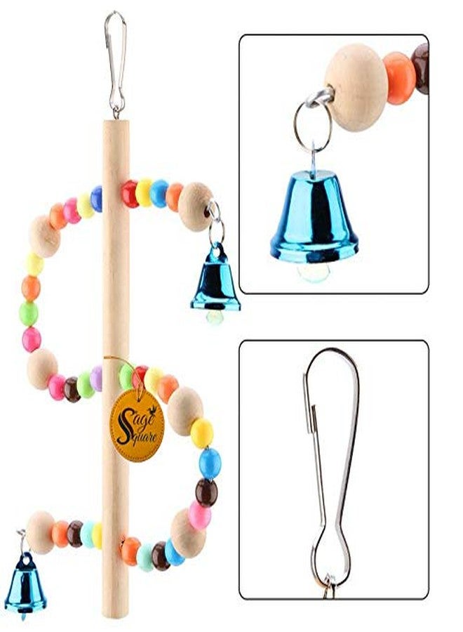 سايج سكوير لعبة خرز خشبية طبيعية مرحة مربعة الشكل من سيج، مناسبة للببغاء، والبادجي، والكوكاتيل، وطيور الحب، والبادجي، وكونيور الشمس، والكناري، والكوكاتو، والمكاو. - Image 2