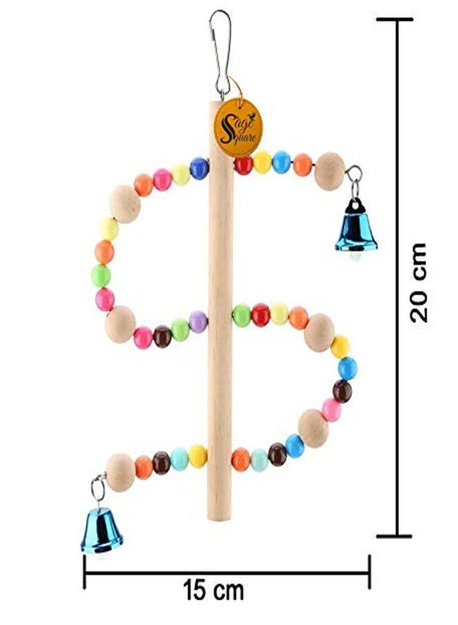 سايج سكوير لعبة خرز خشبية طبيعية مرحة مربعة الشكل من سيج، مناسبة للببغاء، والبادجي، والكوكاتيل، وطيور الحب، والبادجي، وكونيور الشمس، والكناري، والكوكاتو، والمكاو. - Image 3