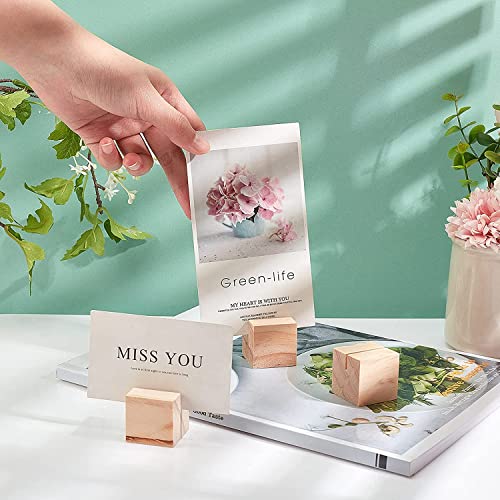 NJ OVERSEAS NJ Natural Beech Wood Table Number Holders (2x1.5x1.5 Inches), card holder, Wood Photo/picture Holders, Conference name card stand, buffet menu card holder : 20 Pcs Set - Image 4