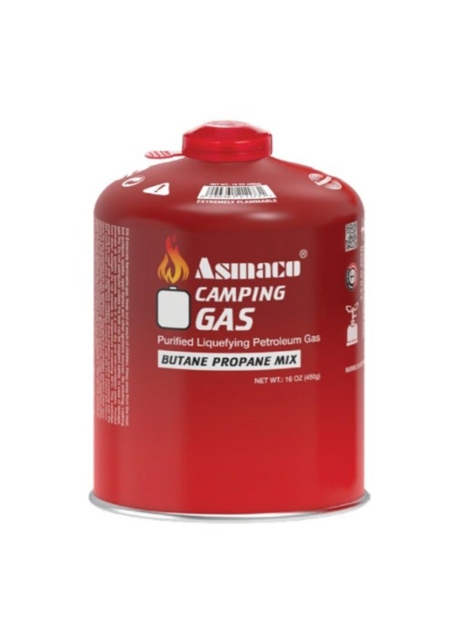 اسماكو أزماكو - عبوة غاز تخييم - ٤٥٠ غرام - غاز البوتان - خرطوشة صمام غاز البوتان والبروبان - خرطوشة غاز البوتان والبروبان للتخييم - غاز البوتان للموقد المحمول - Image 1