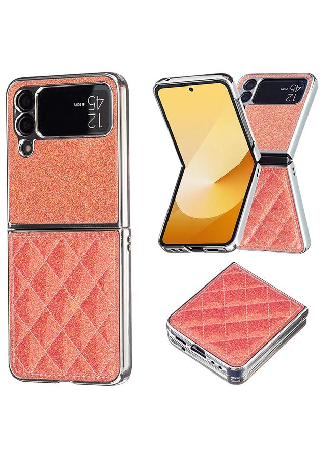 اس-توب جراب لهاتف Samsung Galaxy Z Flip4 مصنوع من مادة البولي يوريثان اللامعة ذات التصميم الكهربائي - Image 1