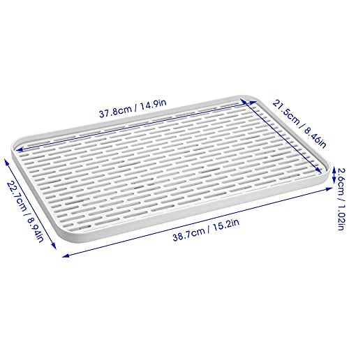 Lonian 2-Tier Drain Tray, Dish Drainer Drying Rack, Plastic Tea Tray for Cup Bowl Fruit - Image 2