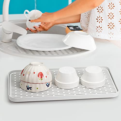 Lonian 2-Tier Drain Tray, Dish Drainer Drying Rack, Plastic Tea Tray for Cup Bowl Fruit - Image 4