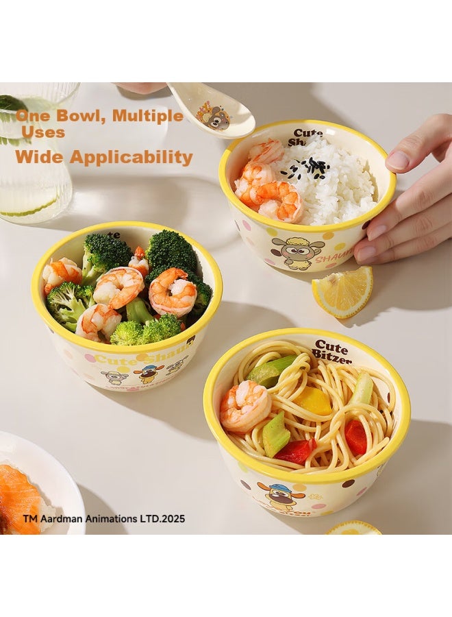 Pakchoice Shaun The Sheep Ceramic Rice Bowl Household Soup Noodle Bowl Cute Children's Single Bowl Gift Box Tableware Set - Image 3