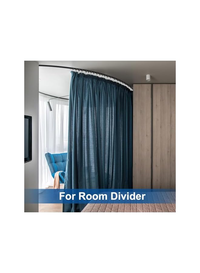 The Bros سكة ستائر السقف، سكة ستائر منحنية سوداء بطول 3م، سكة بلاستيكية فولاذية مرنة على شكل U، سكة سقف لتركيب ستائر على الحائط لنظام سكة انزلاق الستائر للمركبات الترفيهية - Image 4