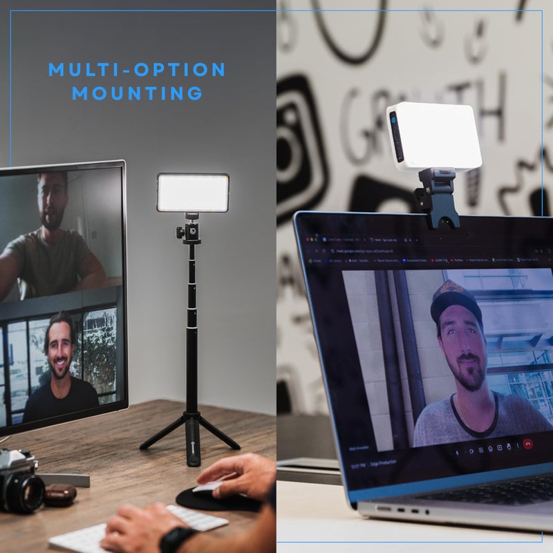 Lume Cube Broadcast Lighting Kit Live Stream Webcam Light for Computer & Laptop Enhance Video Calls Streaming & Vlogging Include Adjustable Tripod & Clip Mount Adjust Brightness & Color Temperature - Image 3