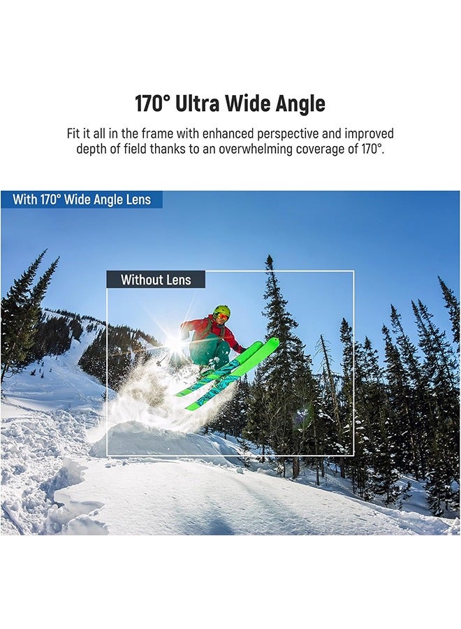 Neewer NEEWER 170° Ultra Wide Angle Lens Compatible with GoPro Hero 12 Hero 11 Hero 10 Hero 9 Black Action Camera Lens Accessories, Anti Reflective Multi Coated HD Optical Glass, Aluminum Frame, LS-37  - Image 4