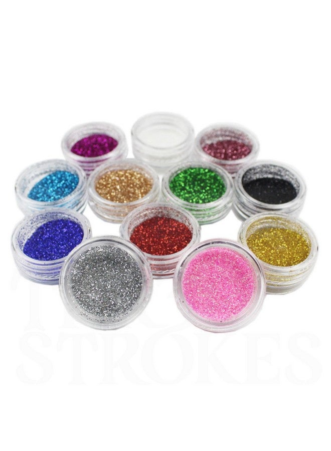 THR3E STROKES Fine Glitter, Glitter for Nails Art, Extra Fine Glitter, Festival Glitter,5g*12 (D52) - Image 1