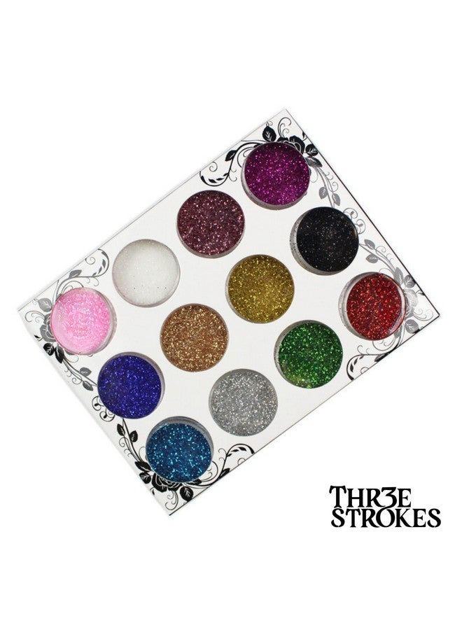 THR3E STROKES Fine Glitter, Glitter for Nails Art, Extra Fine Glitter, Festival Glitter,5g*12 (D52) - Image 2