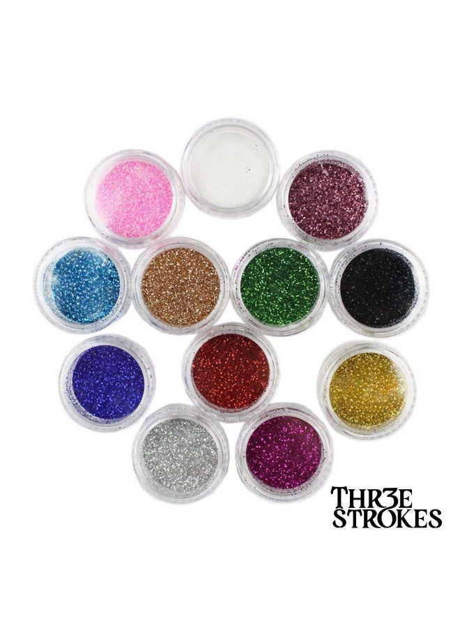 THR3E STROKES Fine Glitter, Glitter for Nails Art, Extra Fine Glitter, Festival Glitter,5g*12 (D52) - Image 3