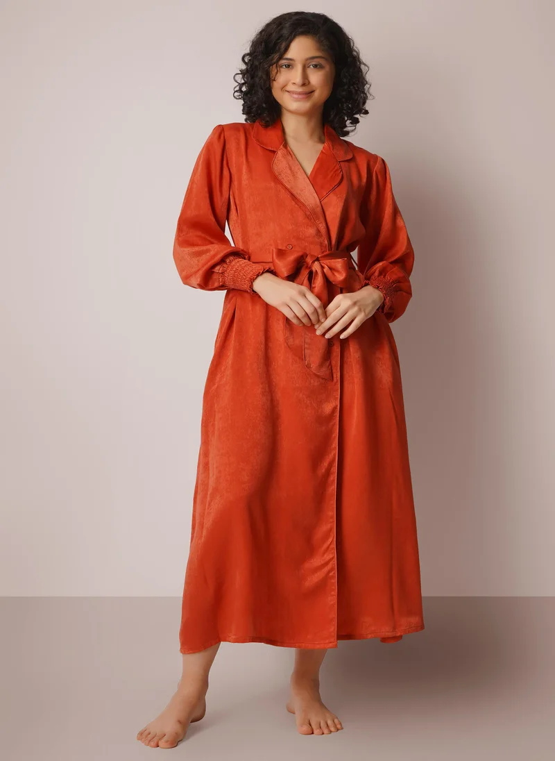 After Dark Rachel, Luxe Satin Robe Double Breasted