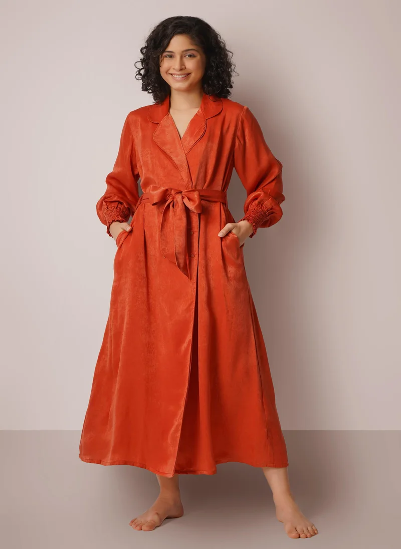 افتر دارك Rachel, Luxe Satin Robe Double Breasted