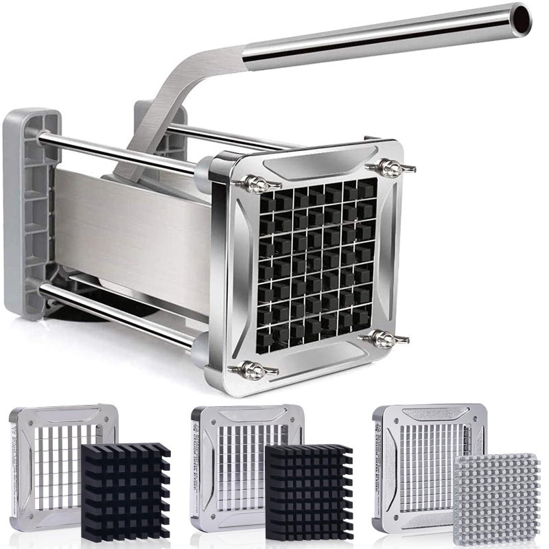 Sopito French Fry Cutter, Sopito Professional Potato Cutter Stainless Steel with 1/2-Inch and 1/4-Inch and 3/8-Inch Blade Great for Potatoes Carrots Cucumbers - Image 1