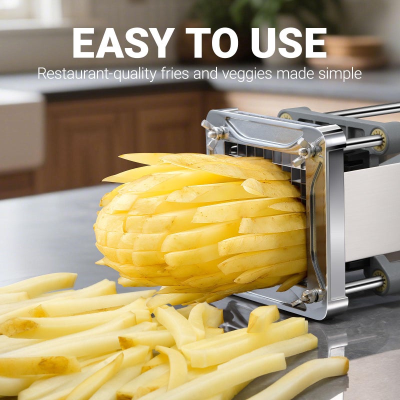 Sopito French Fry Cutter, Sopito Professional Potato Cutter Stainless Steel with 1/2-Inch and 1/4-Inch and 3/8-Inch Blade Great for Potatoes Carrots Cucumbers - Image 2