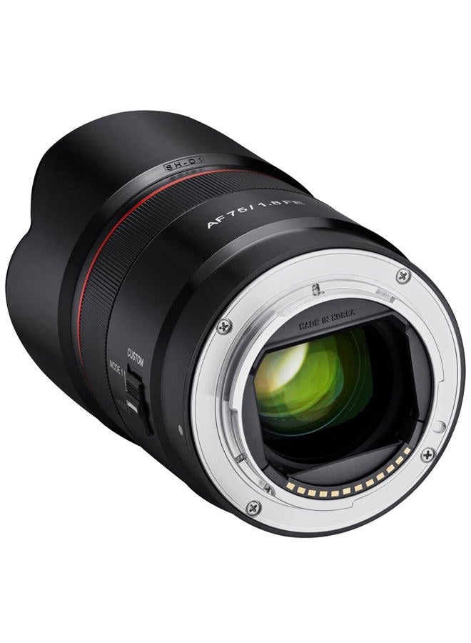 Samyang AF 75mm F1.8 Compact Auto Focus Telephoto Lens for Sony FE Mount, Black (SYIO75AF-E) - Image 5