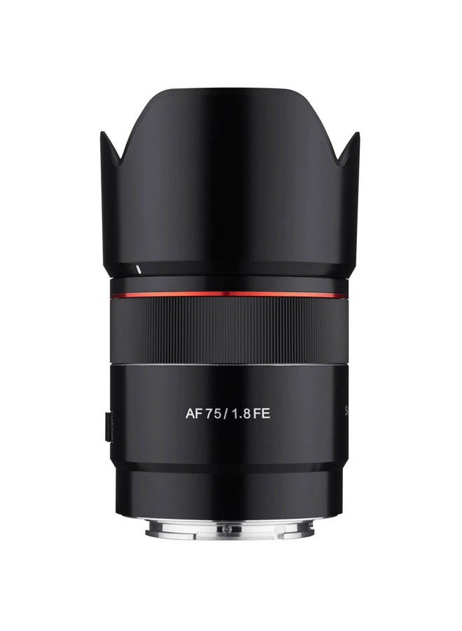 Samyang AF 75mm F1.8 Compact Auto Focus Telephoto Lens for Sony FE Mount, Black (SYIO75AF-E) - Image 1