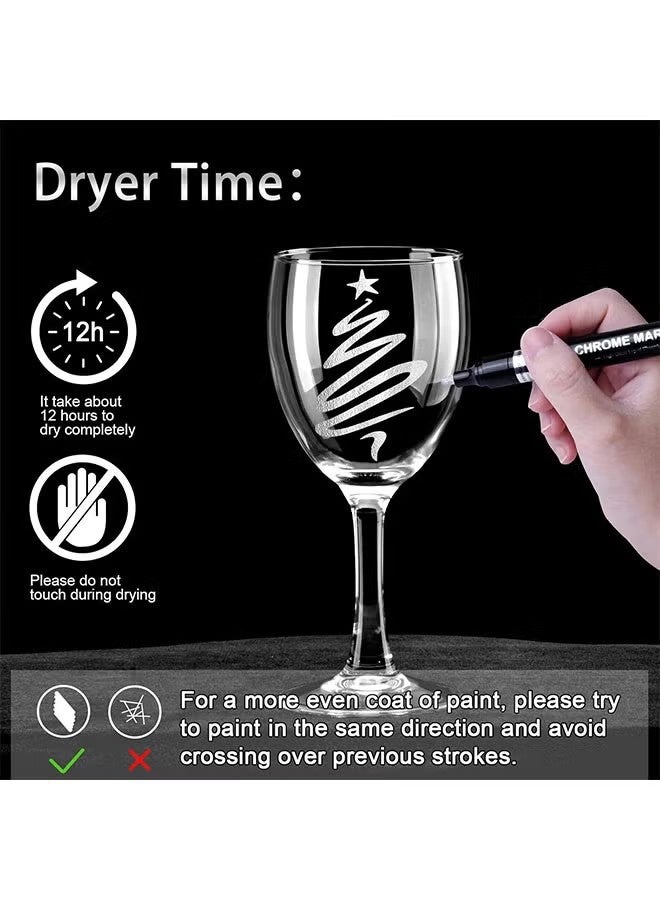 رايهونغ قلم تحديد كروم - أقلام كروم دائمة للمرآة، أقلام طلاء كروم للبلاستيك والمعدن والنماذج، للتلوين اللمسي والإصلاح، مجموعة تحتوي على 3 رؤوس - فضي - Image 5