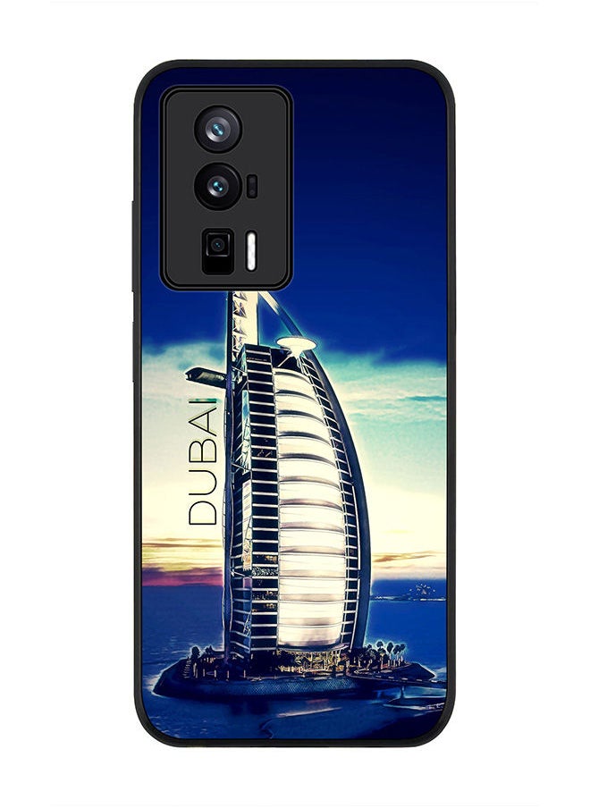 Stylizedd Rugged Black edge case for Xiaomi Poco F5 Pro 5G / Xiaomi Redmi K60 / Xiaomi Redmi K60 Pro Slim fit Soft Case Flexible Rubber Edges Anti Drop TPU Gel Thin Cover - Burj Al Arab - Dubai  - Image 1