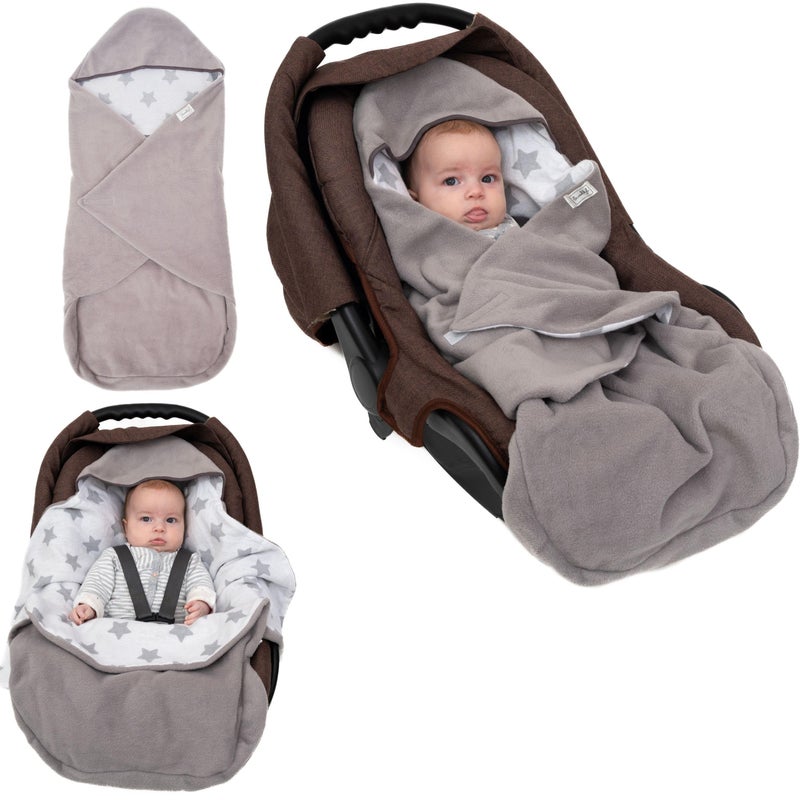 Swaddyl Car Seat Blankets for Babies Winter - Stroller Footmuff Carseat Cover Baby 5 Point Harness - Swaddle Bunting Bag Gift Christmas (White) - Image 1