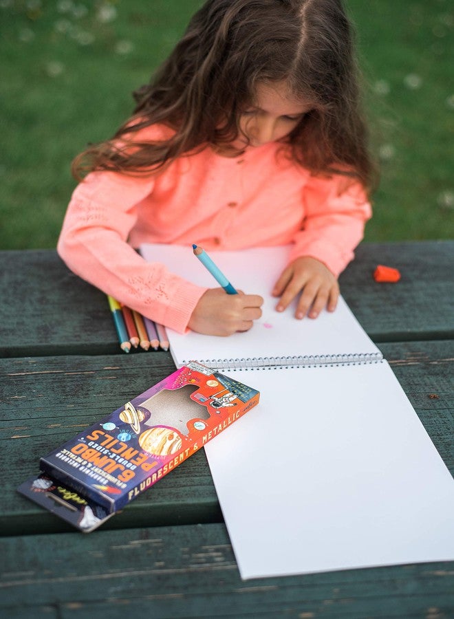 eeBoo: Solar System Fluorescent Double-Sided Color Pencils/Set of 6, that are Perfect for Doodling, Coloring, Sketching, Perfect for Kids or Adults - Image 4