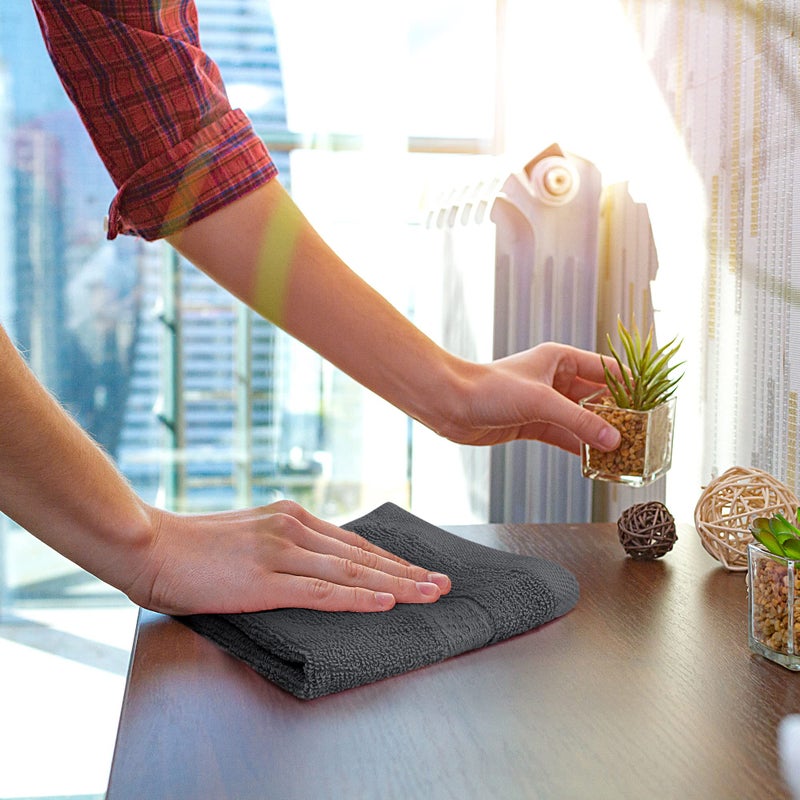 Utopia Towels [12 Pack Premium Wash Cloths Set (12 x 12 Inches) 100% Cotton Ring Spun, Highly Absorbent and Soft Feel Essential Washcloths for Bathroom, Spa, Gym, and Face Towel (Grey) - Image 5