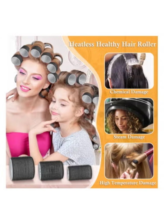 39 PCS Hair Rollers Set with 12 Duckbill Clips, Jumbo No Heat Hair Curlers, Reusable Voluminous Hair Roller for Long Medium Short Thick Fine Bangs Hair, Multicolor - Image 4