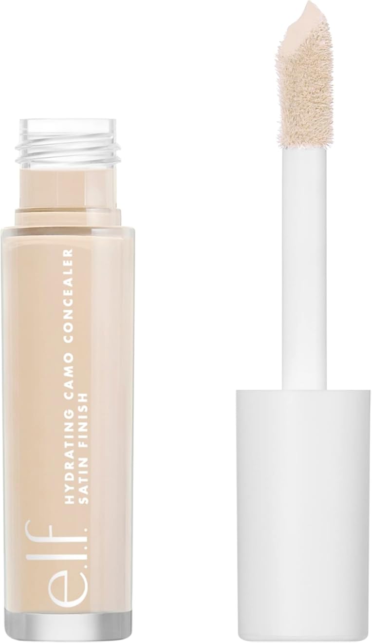 إي.إل.إف.، كونسيلر مرطب مموه، خفيف الوزن، تغطية كاملة، يدوم طويلاً، يخفي، يصحح، يغطي، يرطب، يبرز، لون دافئ فاتح، لمسة نهائية ساتانية، 25 درجة لون، يدوم طوال اليوم، 0.20 أونصة سائلة