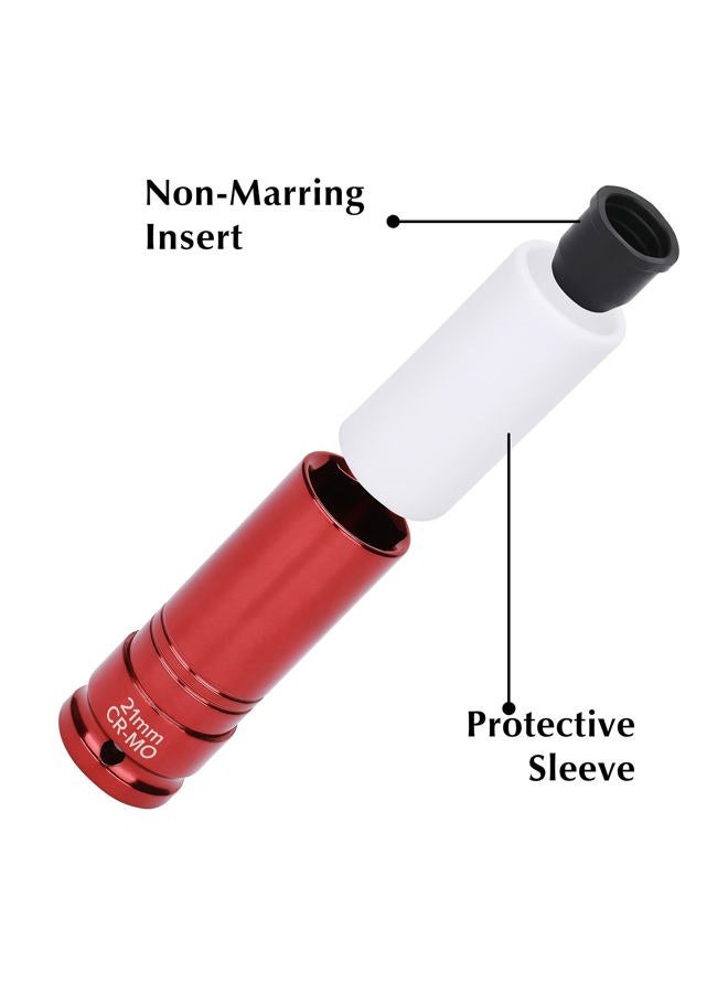EMENTOL 7PCS 1/2" Drive Thin Wall Deep Wheel Protector Impact Socket Set, CR-MO, Lug Nut Impact Socket Set-17mm, 19mm, 21mm, 22mm, 23mm, 24mm, 27mm - Image 5