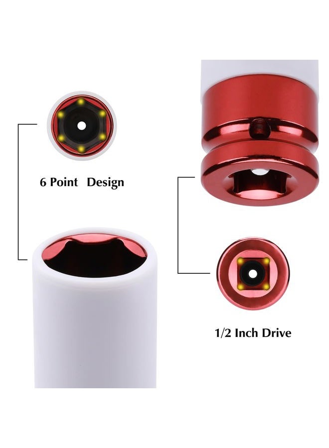 EMENTOL 7PCS 1/2" Drive Thin Wall Deep Wheel Protector Impact Socket Set, CR-MO, Lug Nut Impact Socket Set-17mm, 19mm, 21mm, 22mm, 23mm, 24mm, 27mm - Image 3