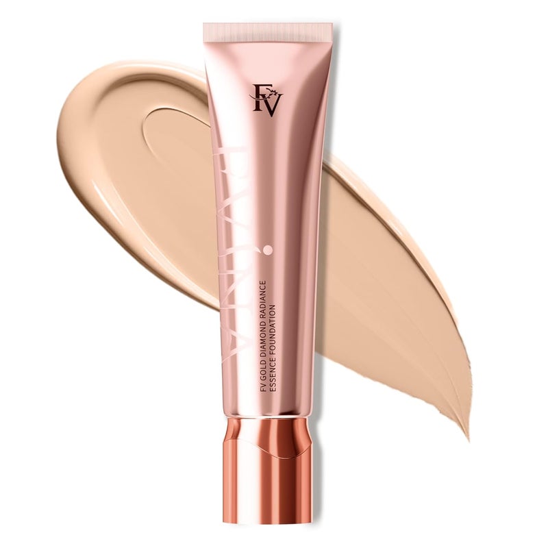 FV Flawless Matte Liquid Foundation Full Coverage  OilFree Foundation Makeup Hydrating Formula LongWear Foundation for All Skin Types Wheat 105FLOZ