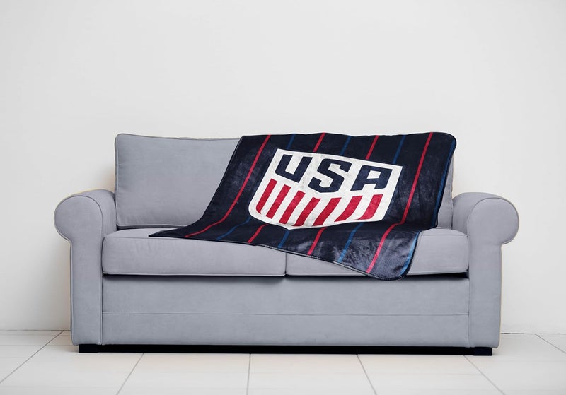 Jay Franco Kids Plush Throw Blanket – Soft & Cozy Fleece Throw for Bedroom & Couch Décor, Official Licensed Product, Dark Blue - US Soccer, 40x50 - Travel Blanket - Image 3