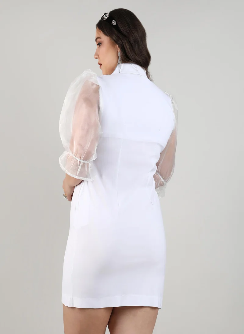 Instafab Plus Double-Breasted Blazer Dress