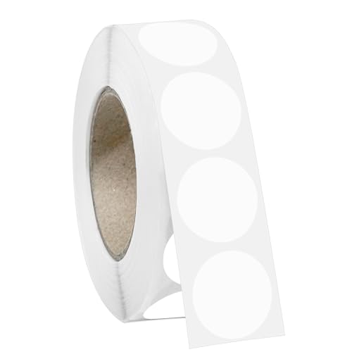 Ouzoustate 1000 PCS 3/4" White Dot Stickers Round Circle Colored Coding Labels Garage Yard Sale Dot Stickers for Toddlers, Classroom，Office - Image 1