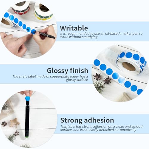 Ouzoustate 1000 PCS 3/4" White Dot Stickers Round Circle Colored Coding Labels Garage Yard Sale Dot Stickers for Toddlers, Classroom，Office - Image 3