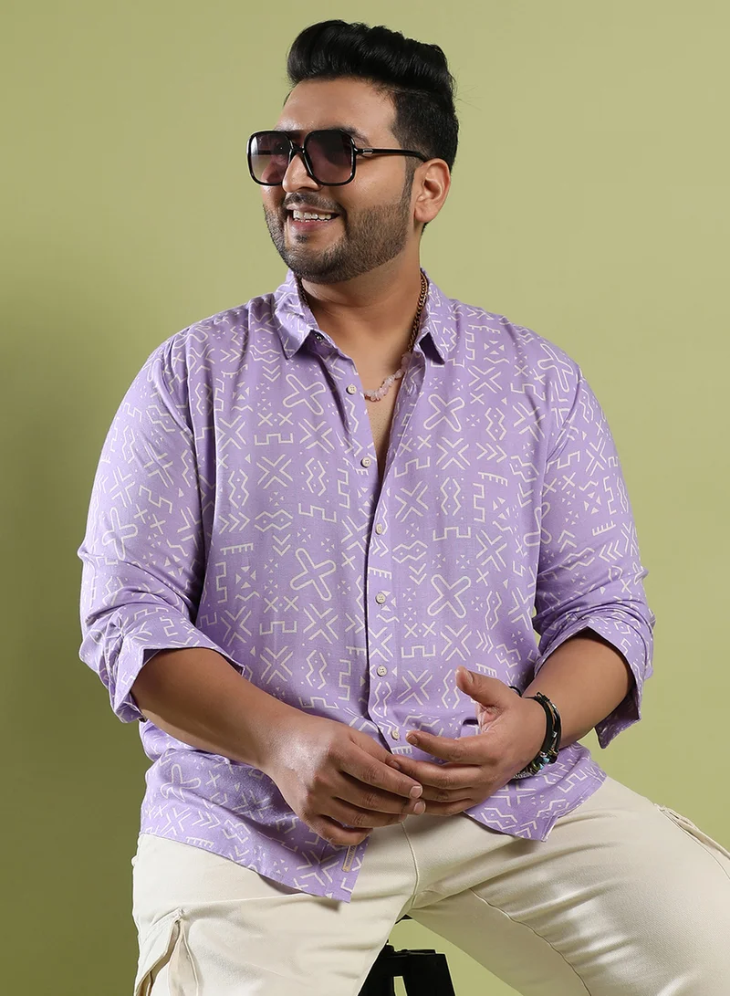 انستافاب بلس قميص رجالي لافندر مينيمال أزتيك من إنستافاب بلس