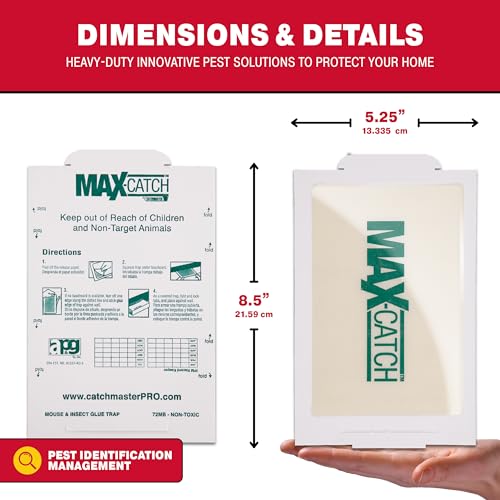 Catchmaster Max-Catch Mouse & Insect Glue Trap 36PK, Mouse Traps Indoor for Home, Sticky Pest Control Adhesive Tray for Catching Bugs, Rats & Rodents, Bulk Unscented Glue Boards - Image 4